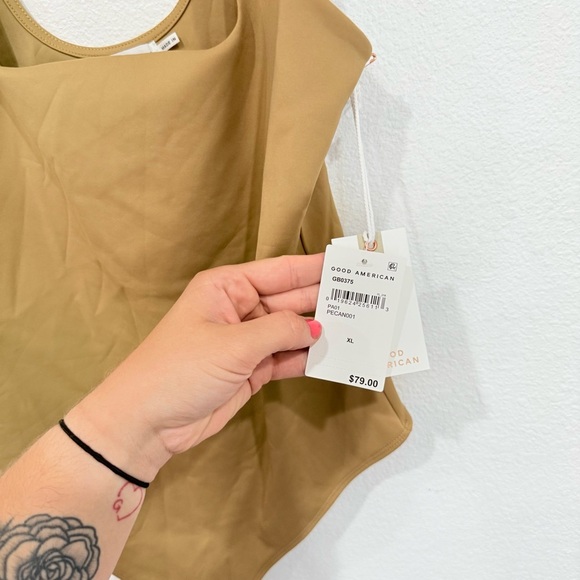 NWT Good American Modern Tank Scuba Bodysuit Tan Brown Women’s Size X-Large - Picture 5 of 8